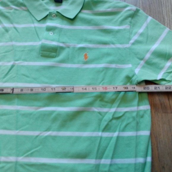 Polo by Ralph Lauren Lime Green Polo Shirt Polo Striped Men's Medium / Large - Picture 4 of 7